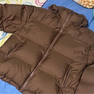 OAK AND FORT CHOCOLATE BROWN PUFFER JACKET